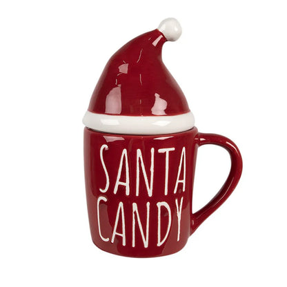 Mug in ceramica con coperchio - Santa Candy