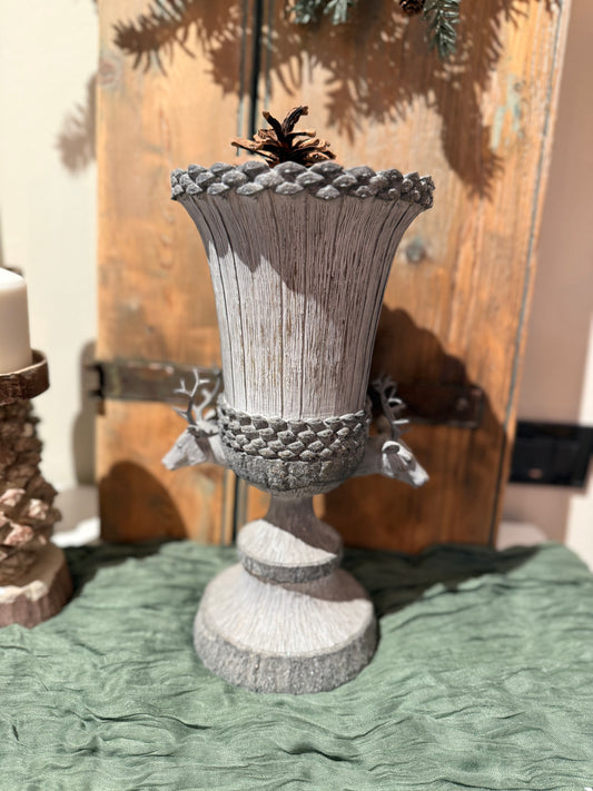 Vaso in resina con cervi