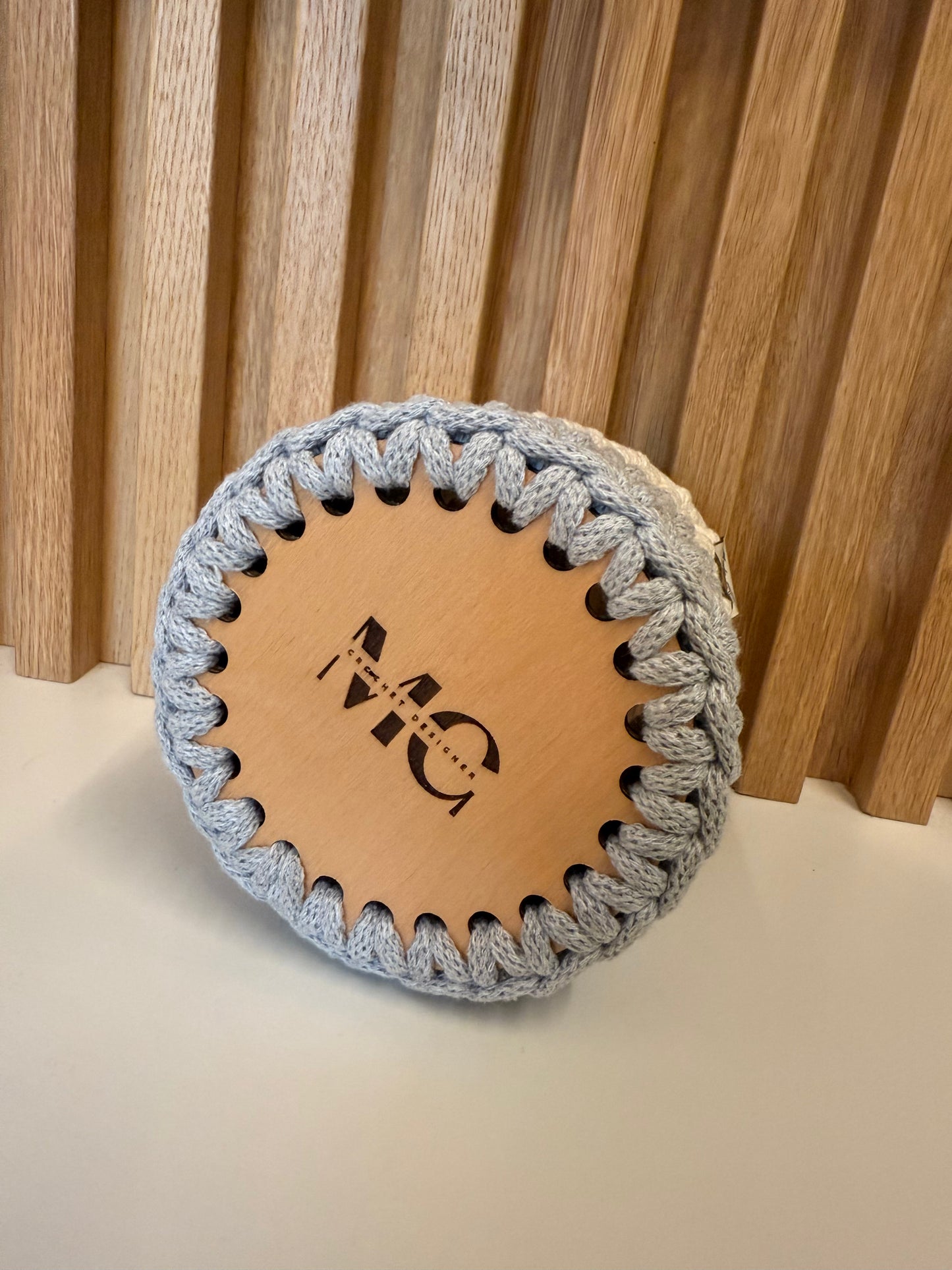 Cestino in corda intrecciata 100% cotone bicolor diametro 10 cm