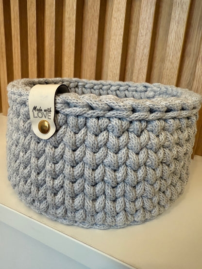 Cestino in corda intrecciata 100% cotone diametro 16 cm - Due colori