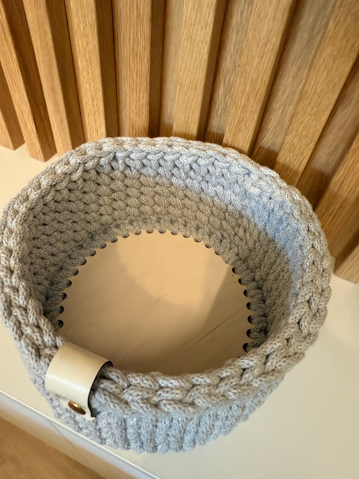 Cestino in corda intrecciata 100% cotone diametro 16 cm - Due colori