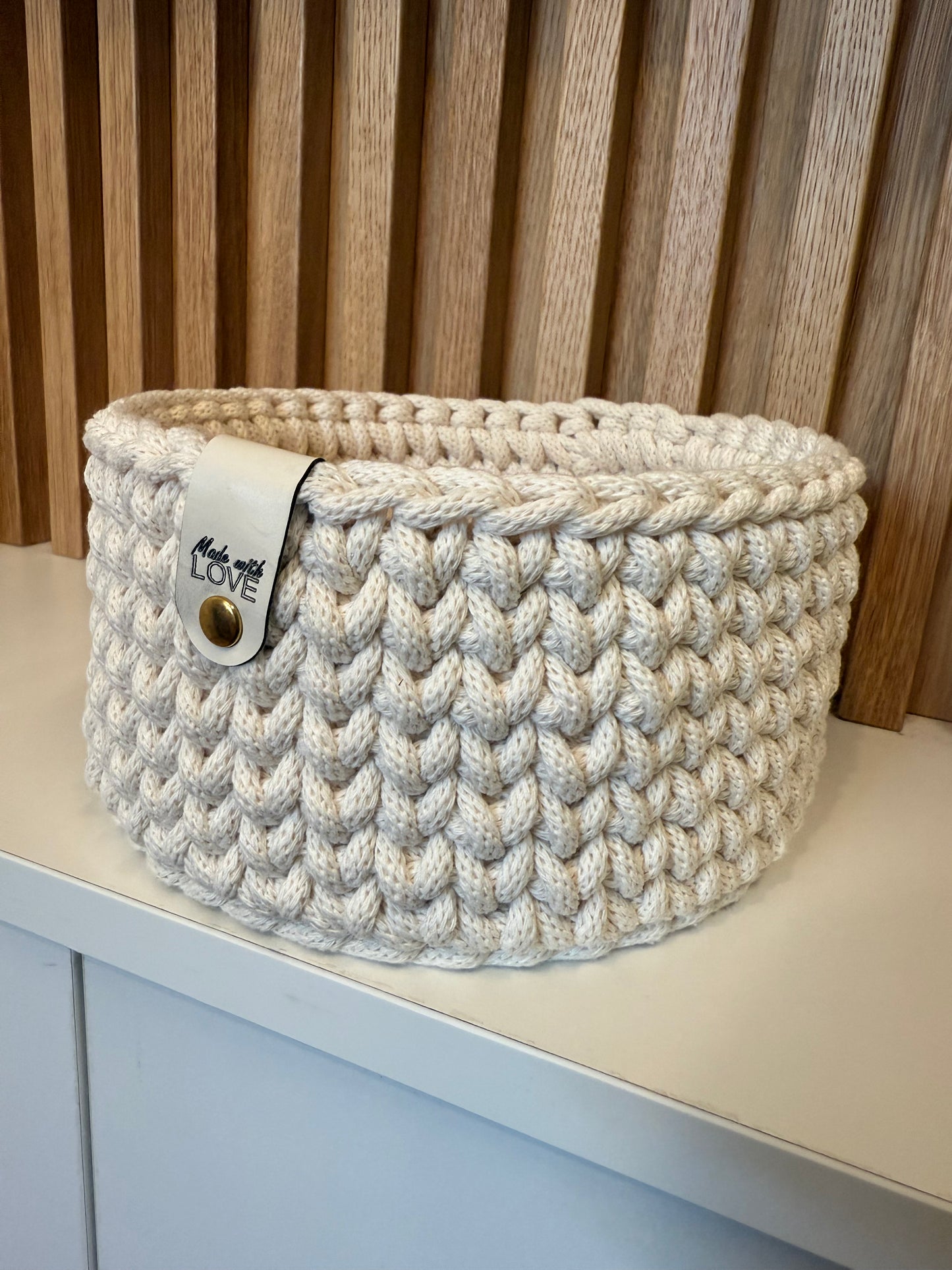 Cestino in corda intrecciata 100% cotone diametro 16 cm - Due colori