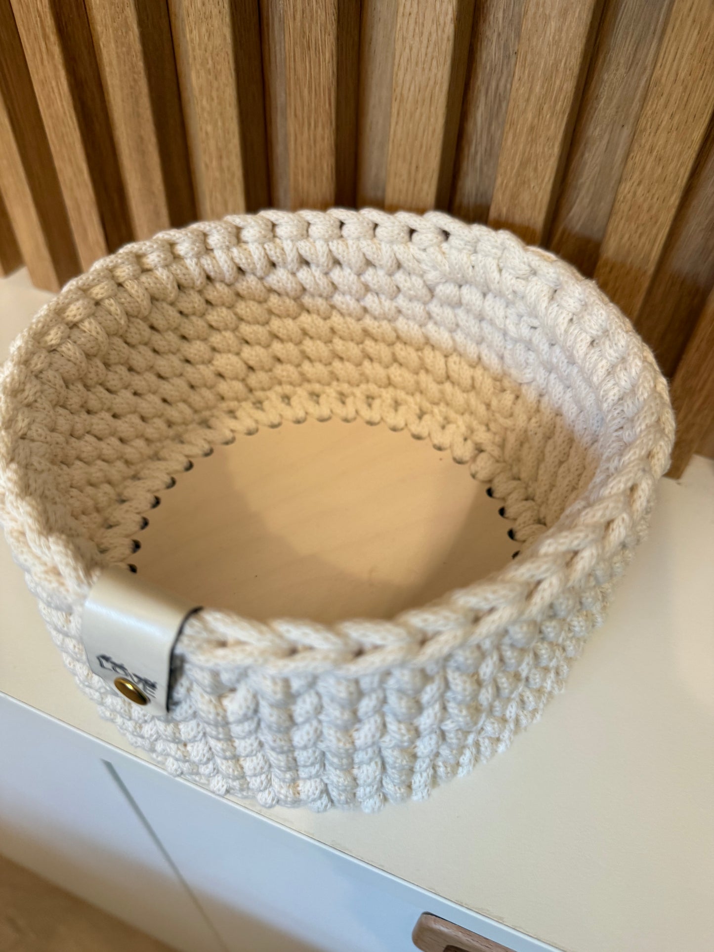 Cestino in corda intrecciata 100% cotone diametro 16 cm - Due colori