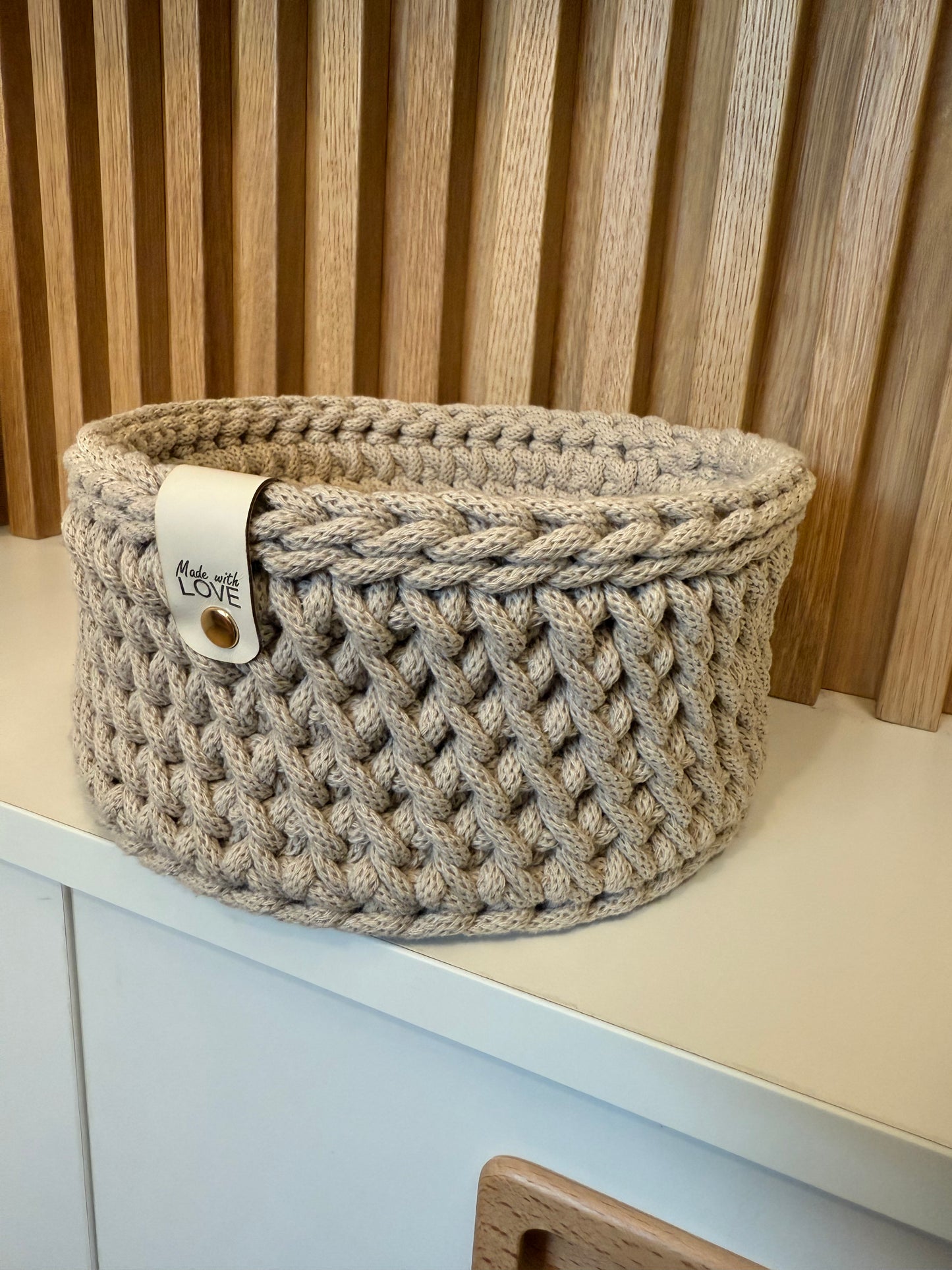 Cestino in corda intrecciata 100% cotone diametro 18 cm