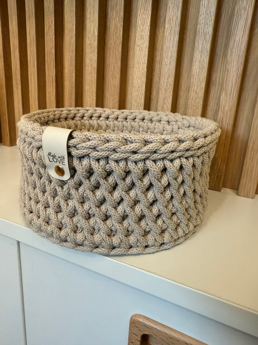 Cestino in corda intrecciata 100% cotone diametro 18 cm