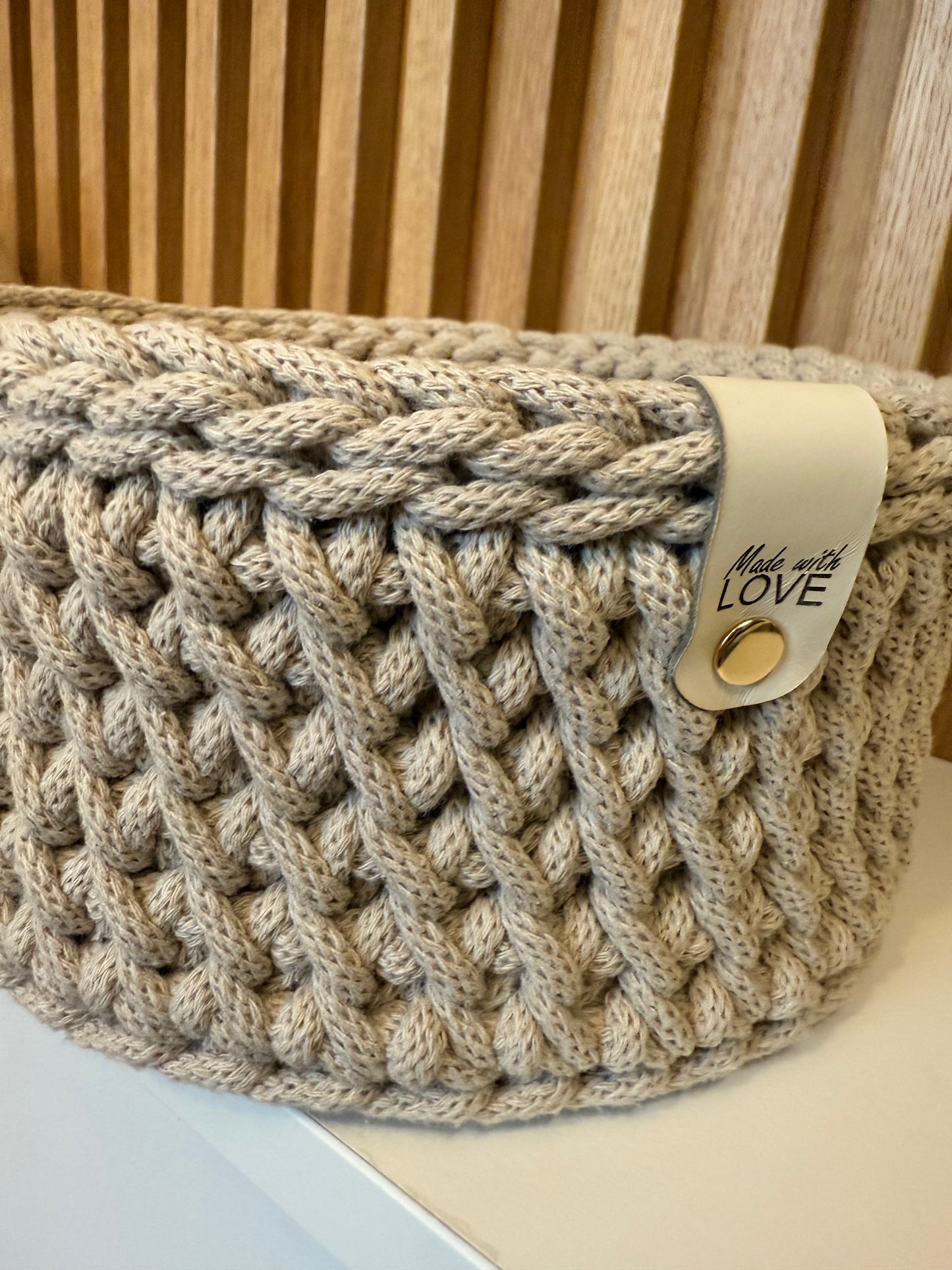 Cestino in corda intrecciata 100% cotone diametro 18 cm