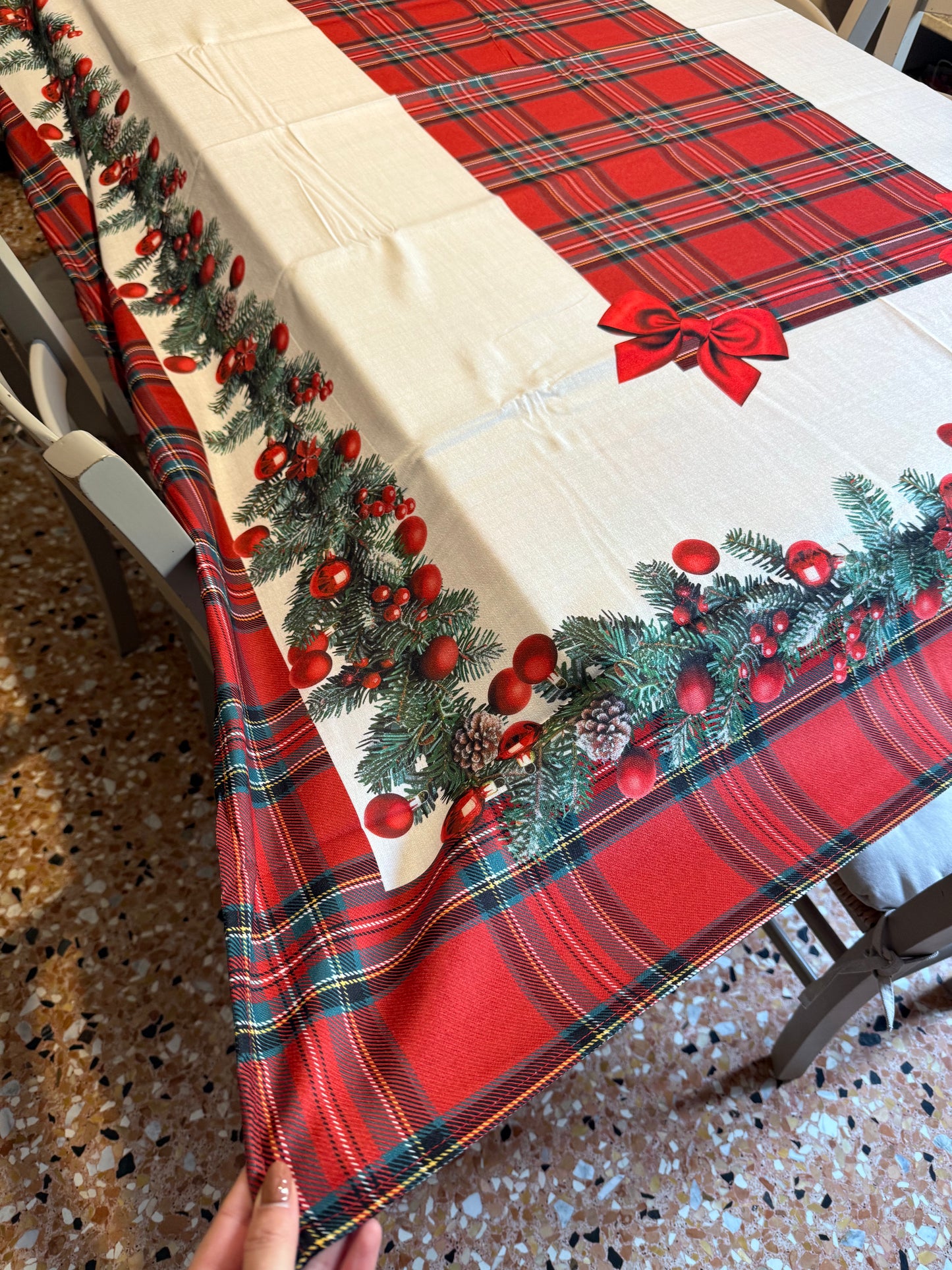 Tartan - Tovaglia anti-macchia con stampa digitale