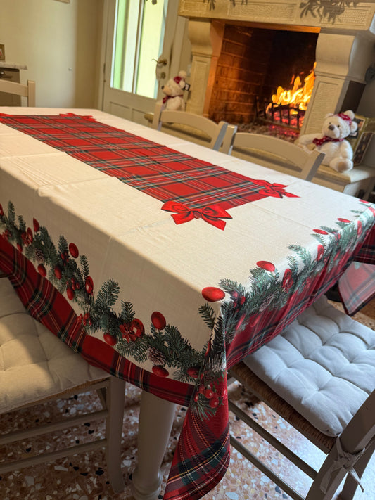 Tartan - Tovaglia anti-macchia con stampa digitale