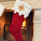 Calza natalizia con pompon in velluto