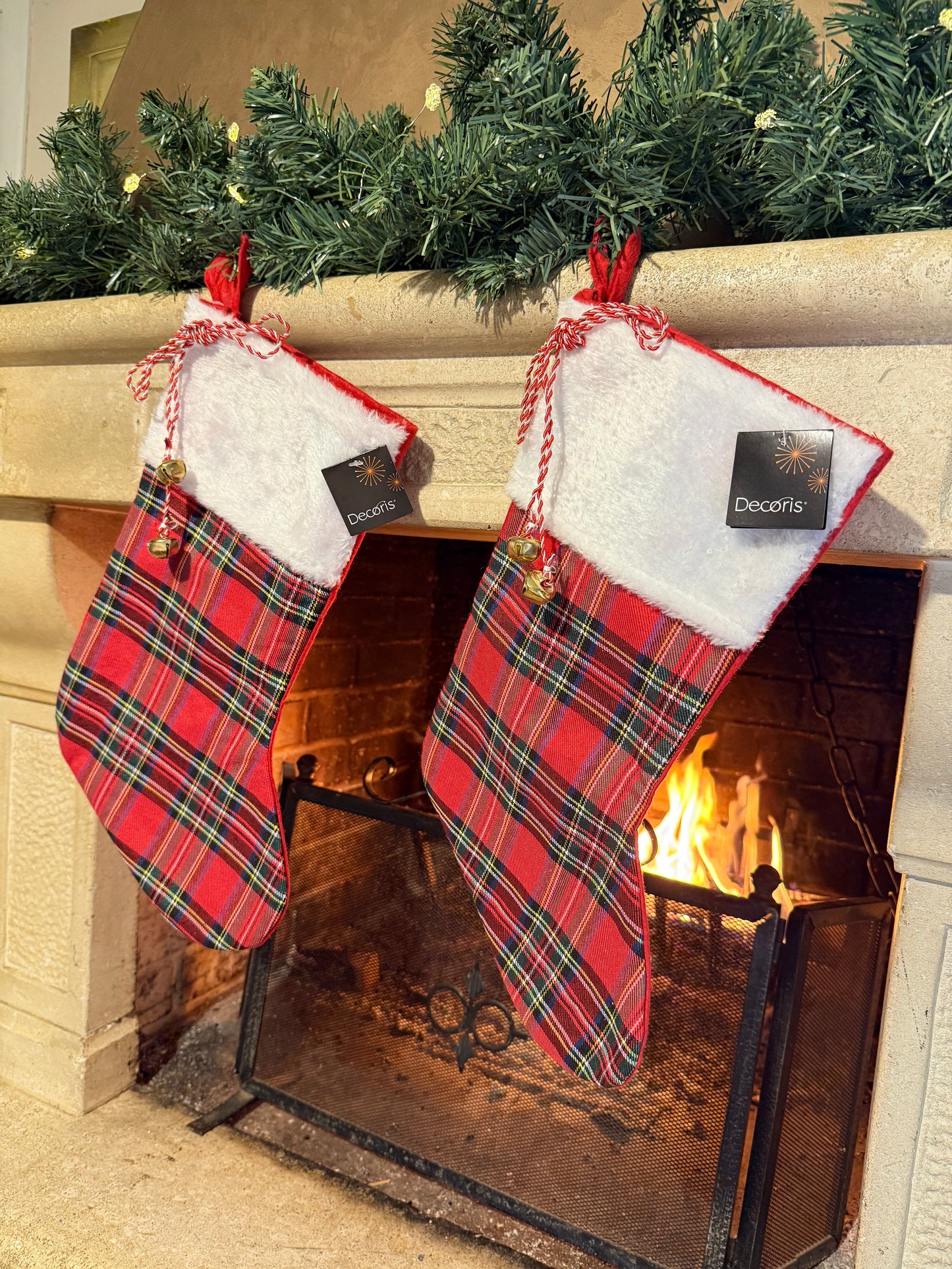 Calza natalizia tartan con jingle