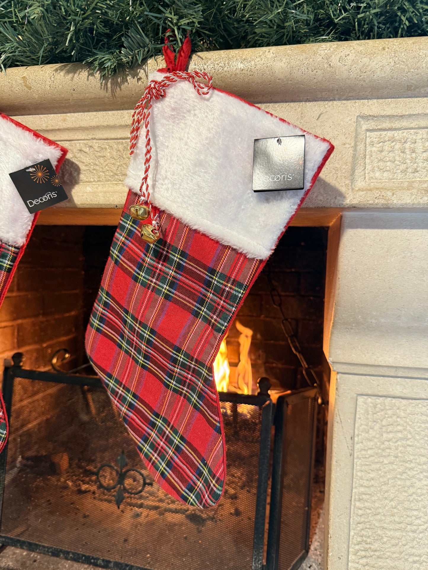 Calza natalizia tartan con jingle