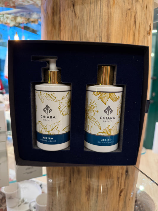 Cofanetto Zefiro sapone liquido + docciaschiuma