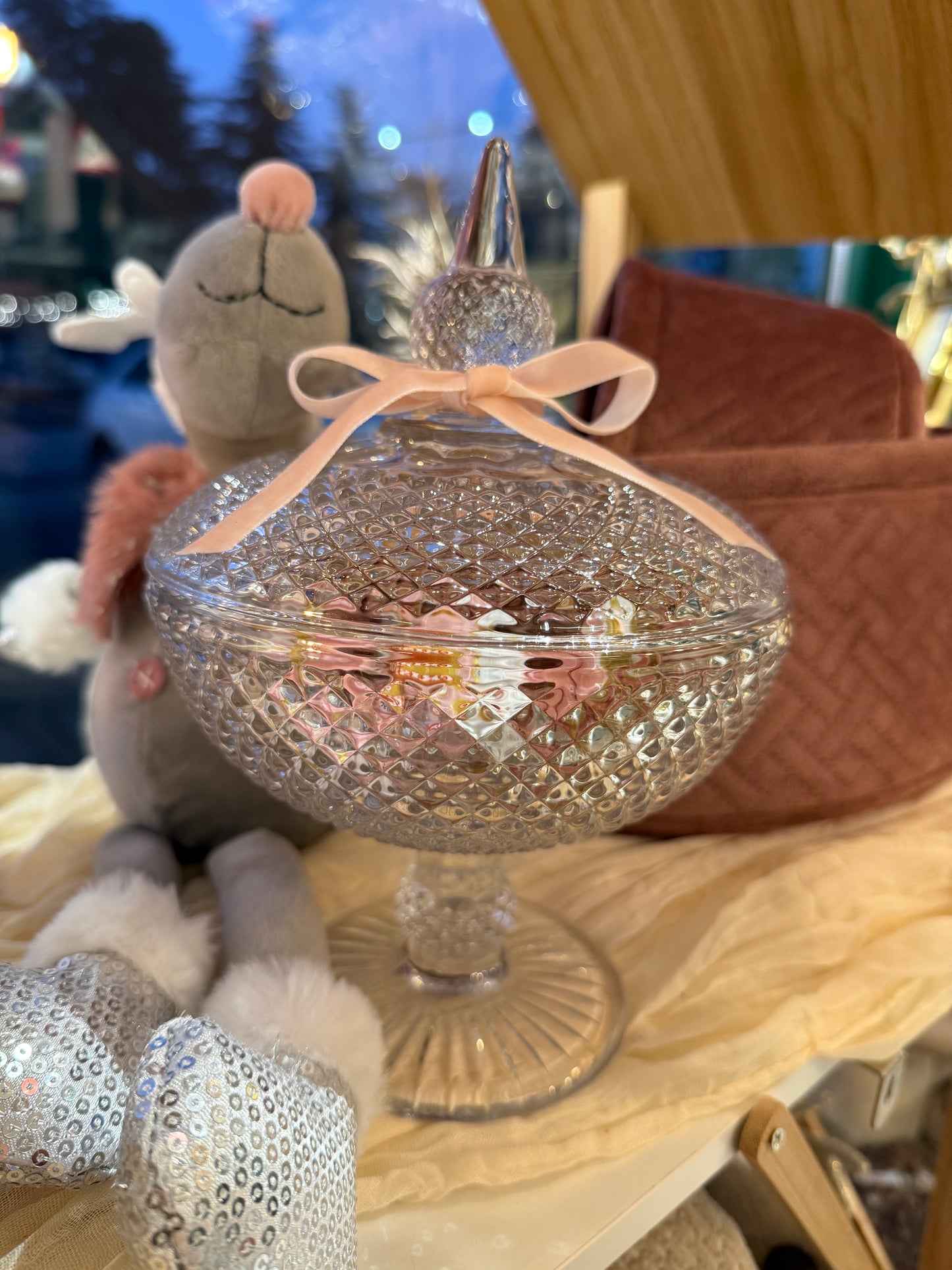 Porta cioccolatini in vetro con coperchio