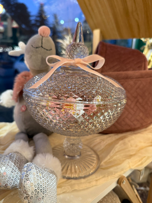 Porta cioccolatini in vetro con coperchio