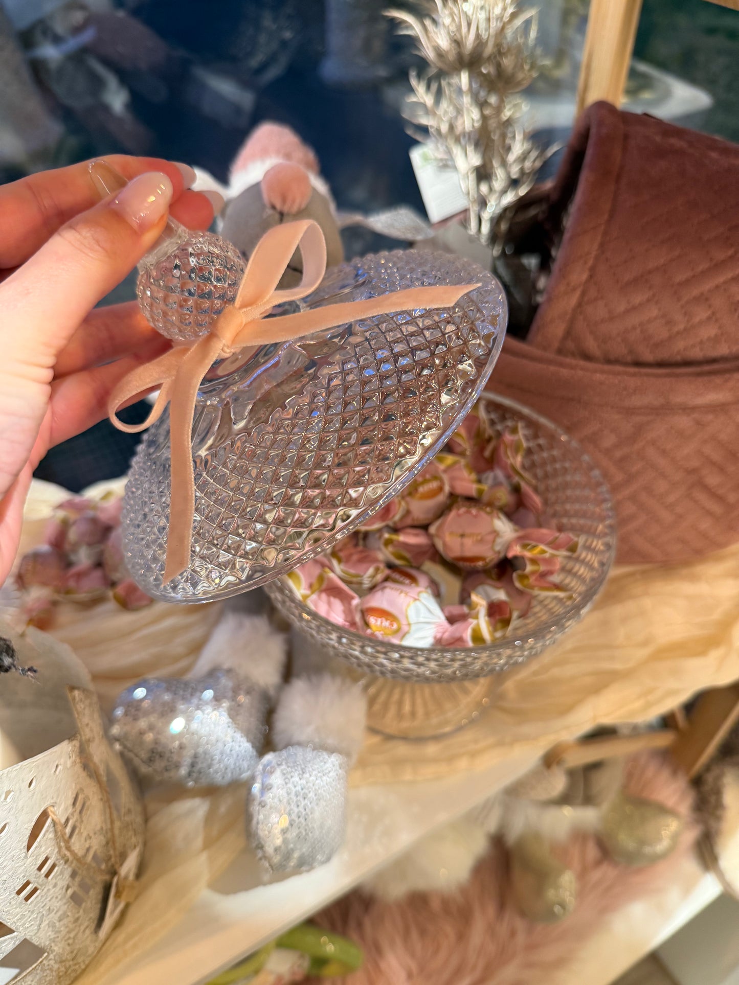 Porta cioccolatini in vetro con coperchio