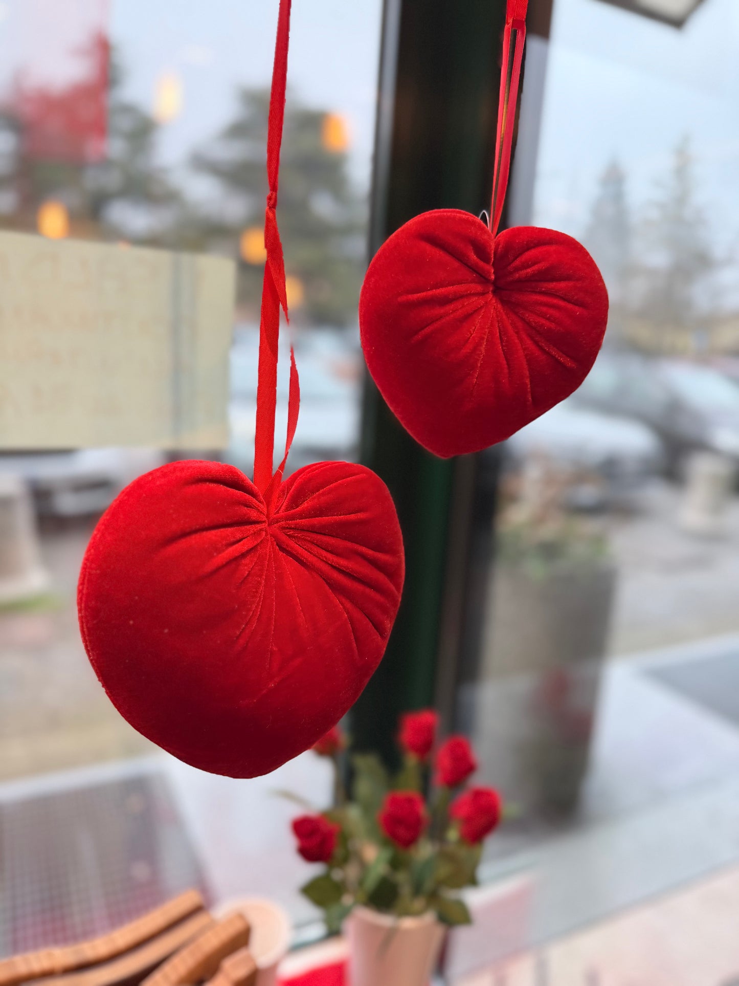 Cuore in velluto da appendere - Due msiure
