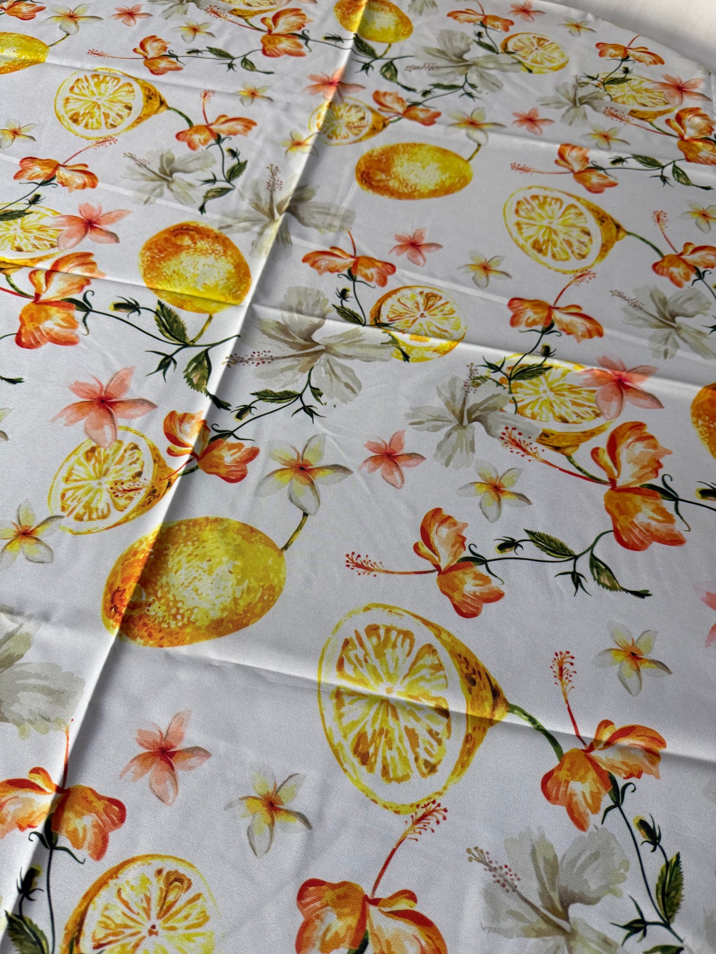 Ibiscus - Tovaglia anti-macchia con fiori e limoni