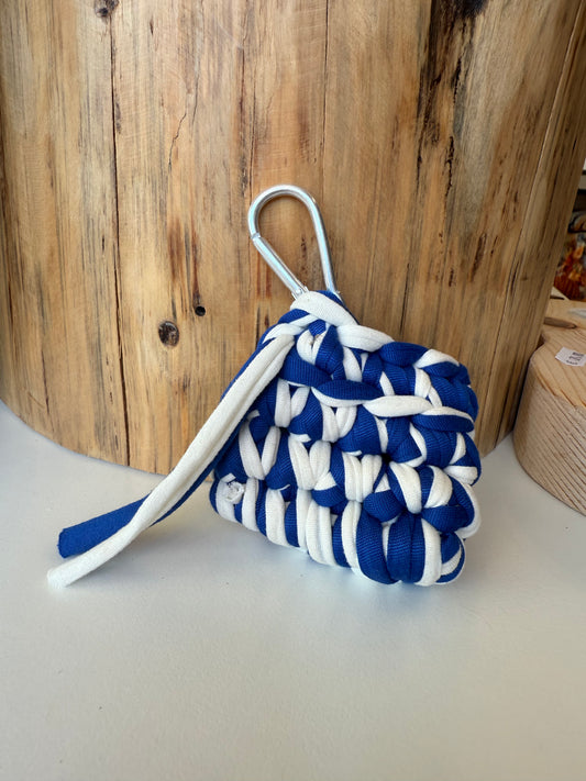 Porta airpods bianco e blu