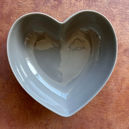 Piatti in ceramica New Bone sfusi a Cuore - Grigi