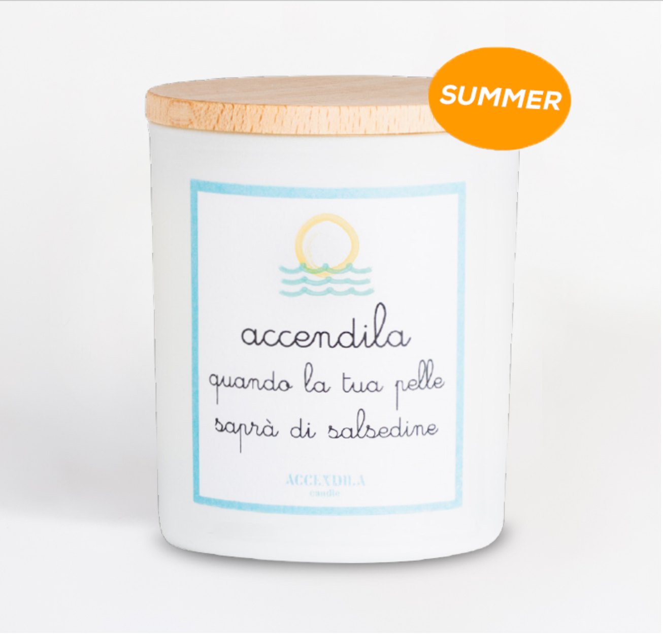 Candela profumata Geranio e Verbena - "Salsedine"