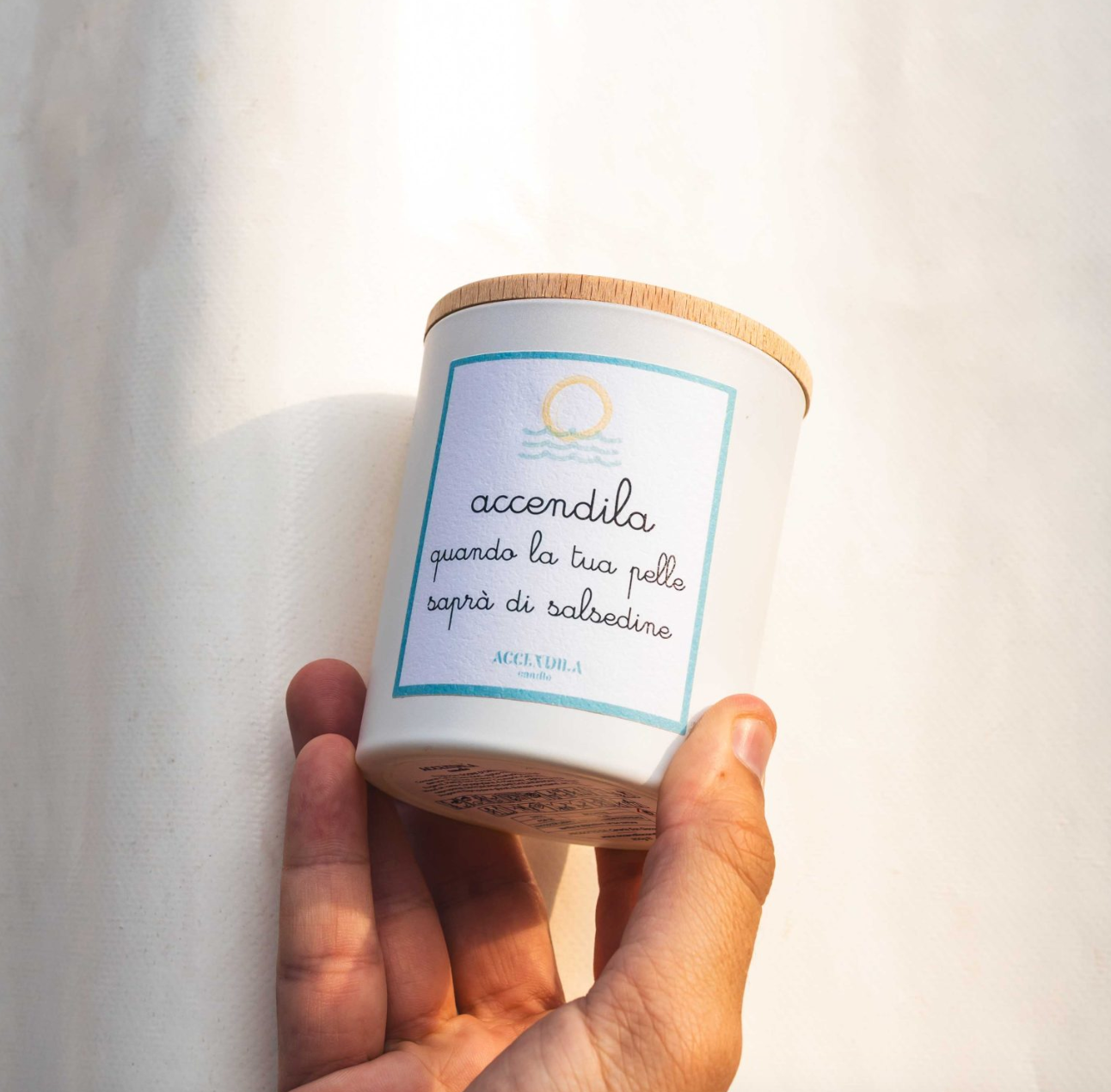 Candela profumata Geranio e Verbena - "Salsedine"