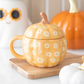 Tazza in ceramica a forma di zucca floreale