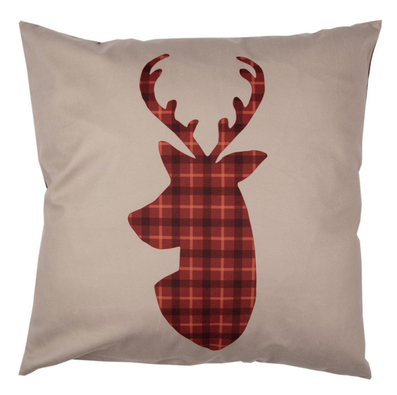 Federa quadrato "Profilo Cervo" Tartan rosso