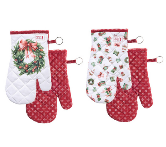 Guantone da forno in cotone - Storia di Natale