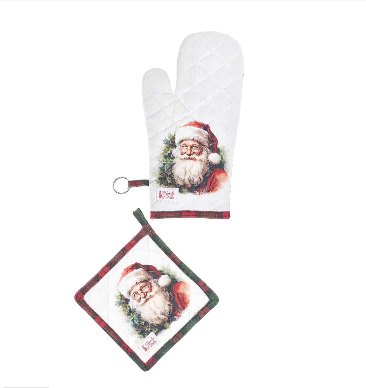 Presina + guantone da forno in cotone - Christmas is coming