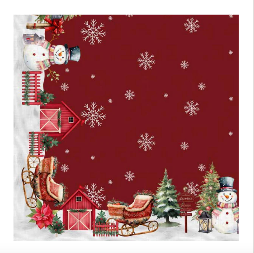 Red Christmas - Tovaglia anti-macchia in cotone con stampa digitale