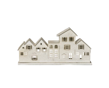 Porta candela con paesaggio di casette bianche