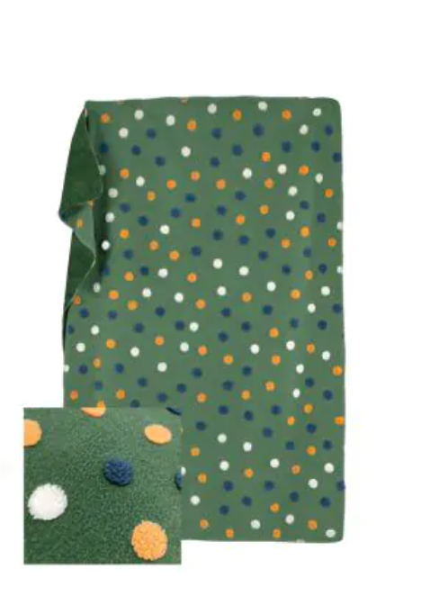 Plaid effetto lana cotta “Pois”  cm. 140 x 170