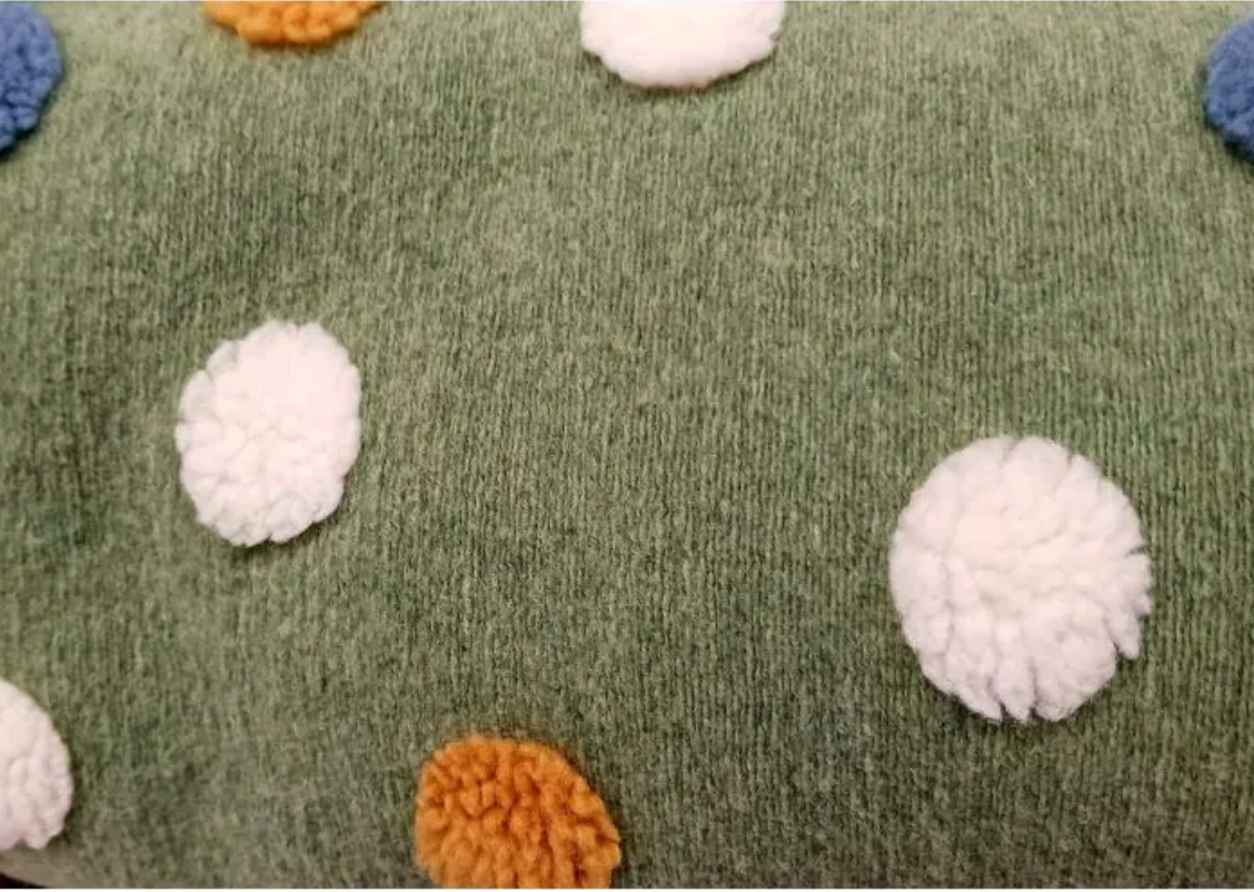 Plaid effetto lana cotta “Pois”  cm. 140 x 170