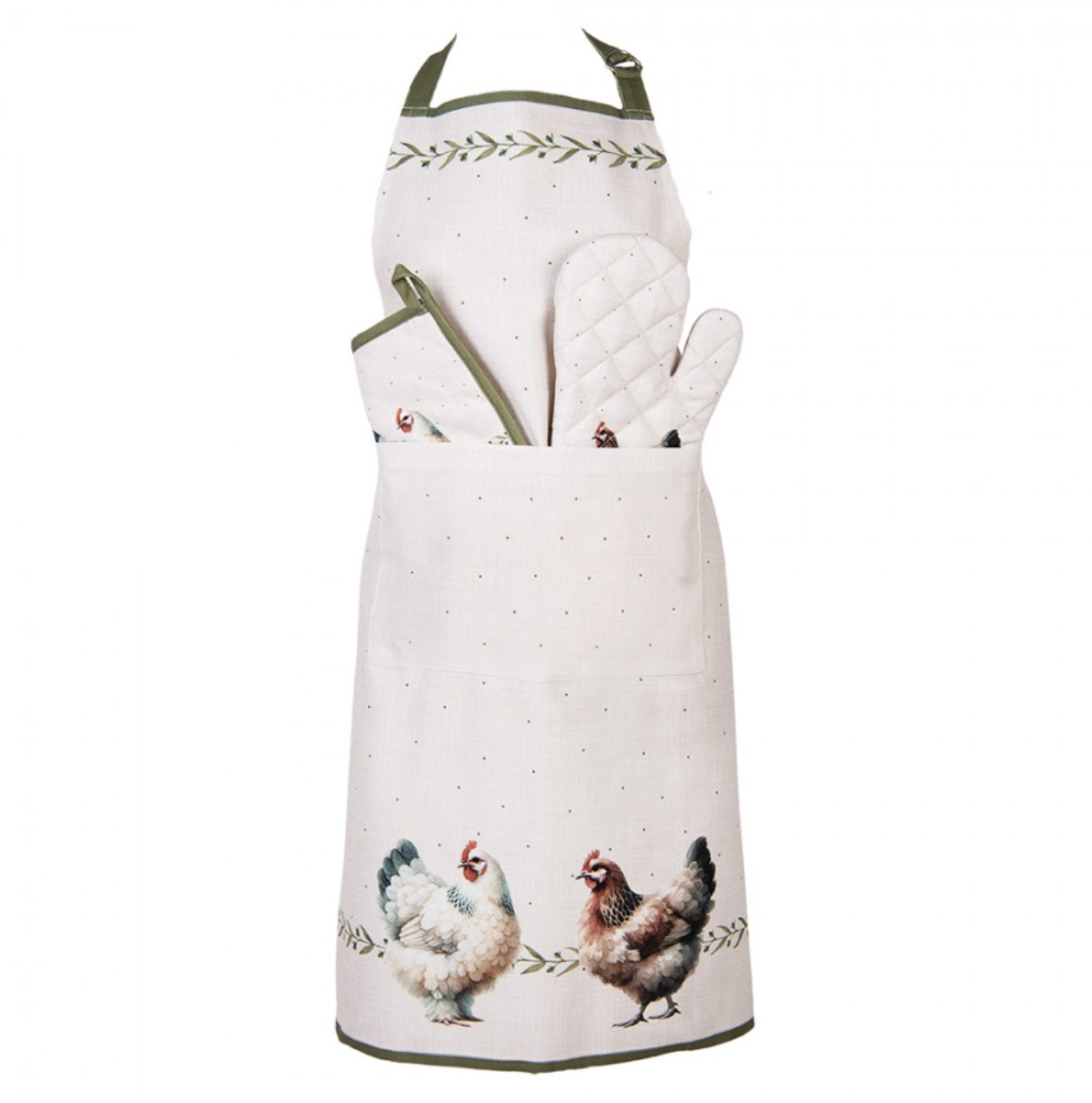 Grembiule da cucina con tasca - Gallinelle