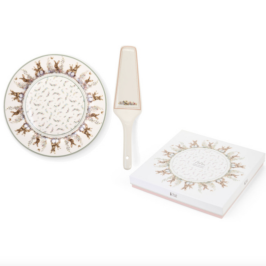 Set piatto e paletta in porcellana con scatola - Rabbit Pepen