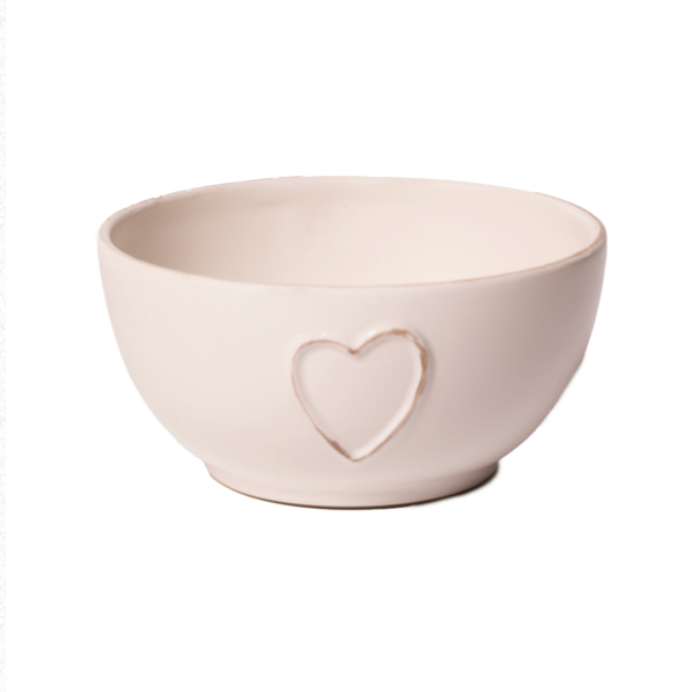 Ciotola in ceramica con rilievo a forma di cuore