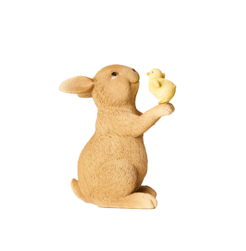 Statuetta decorativa - Coniglietto con pulcino
