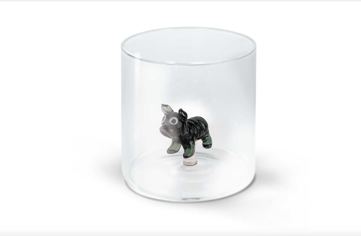 Bicchiere in vetro borosilicato - BULLDOG FRANCESE