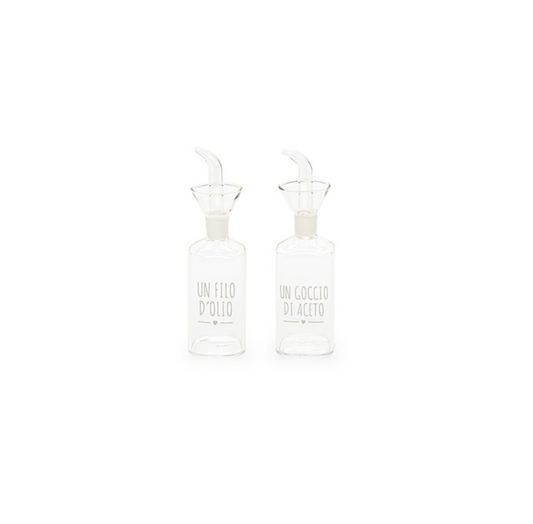 Set Un filo d'olio e un goccio d'aceto  in vetro borosilicato - 250 ml