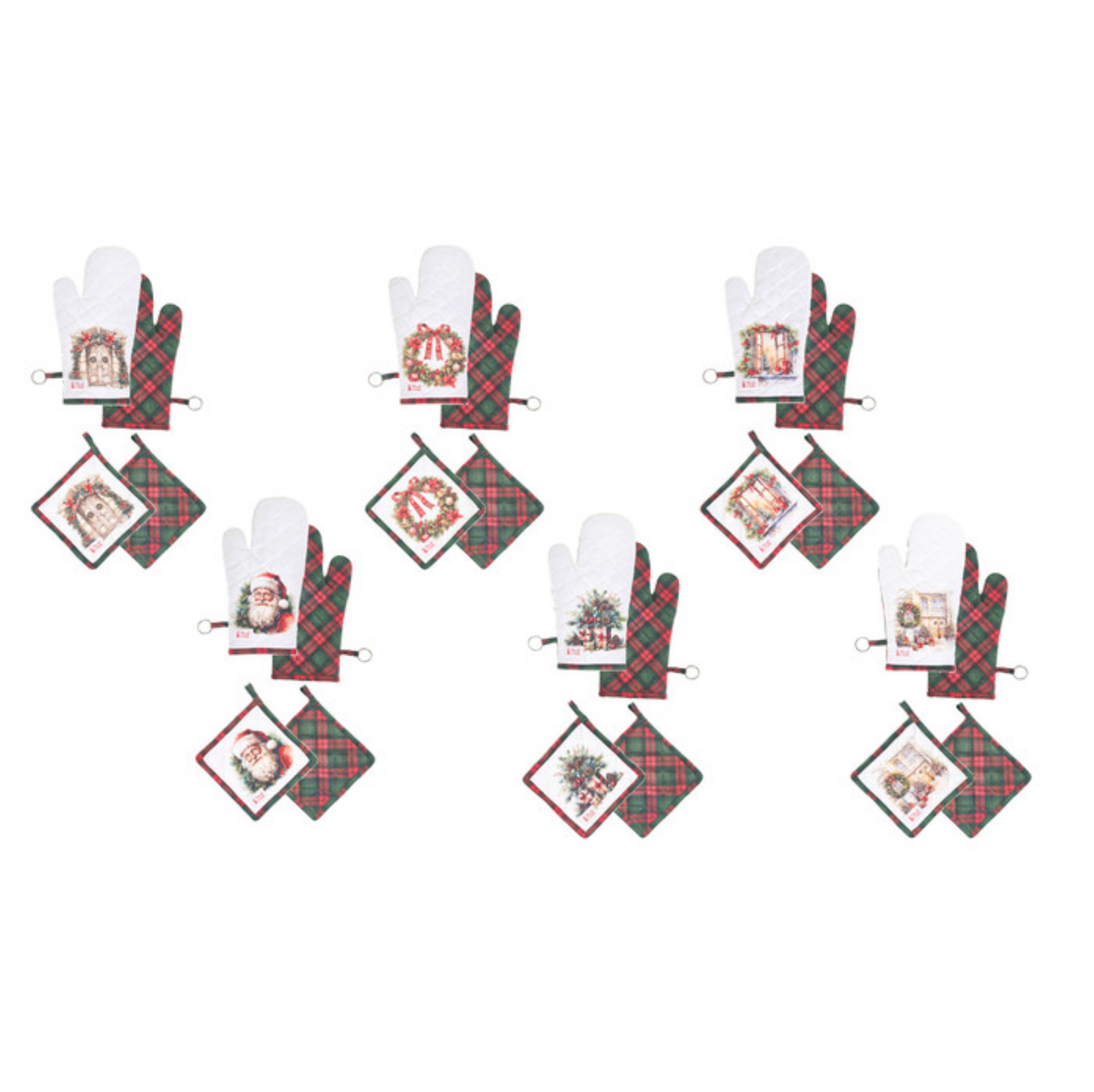 Presina + guantone da forno in cotone - Christmas is coming