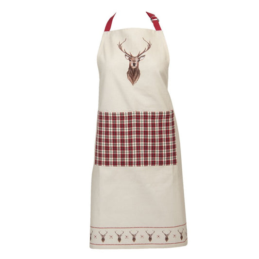 Grembiule da cucina con tasca - Cervo e Tartan