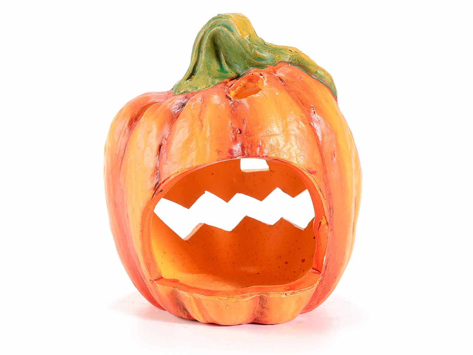 Matches21 Set di 4 zucche di Halloween in argilla, con espressioni terrificanti, decorazione autunnale, da 8 x 8 x 8 cm Matches21 Set di 4 zucche di Halloween in argilla, con espressioni terrificanti, decorazione autunnale, da 8 x 8 x 8 cm