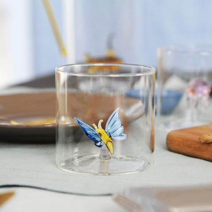 Bicchiere in vetro borosilicato - FARFALLA