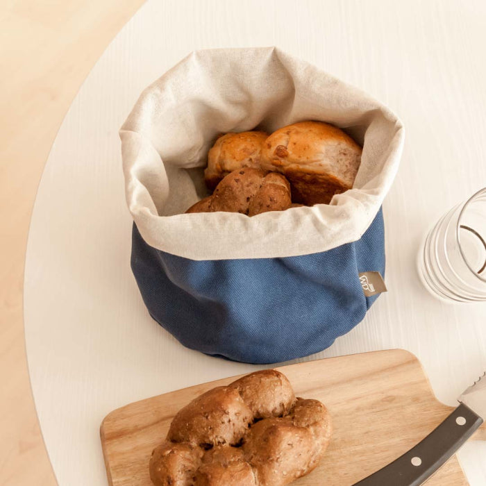 Cestino per pane riscaldabile in cotone - Blu