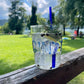 Bicchiere da cocktail "Gin Tonic" con scritta decorativa in vetro colorato blu