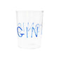 Bicchiere da cocktail "Gin Tonic" con scritta decorativa in vetro colorato blu