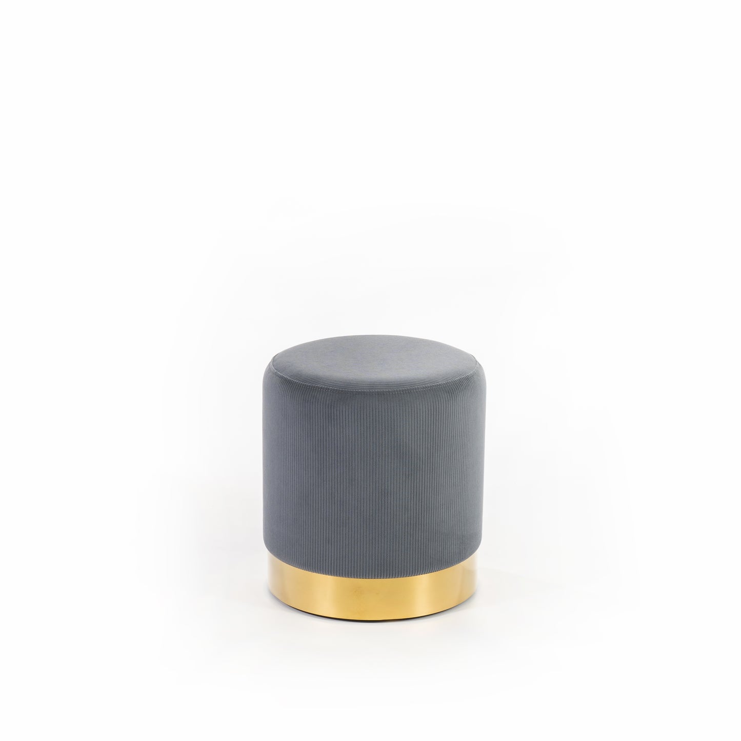 Toffee - Pouf in velluto imbottito con base oro