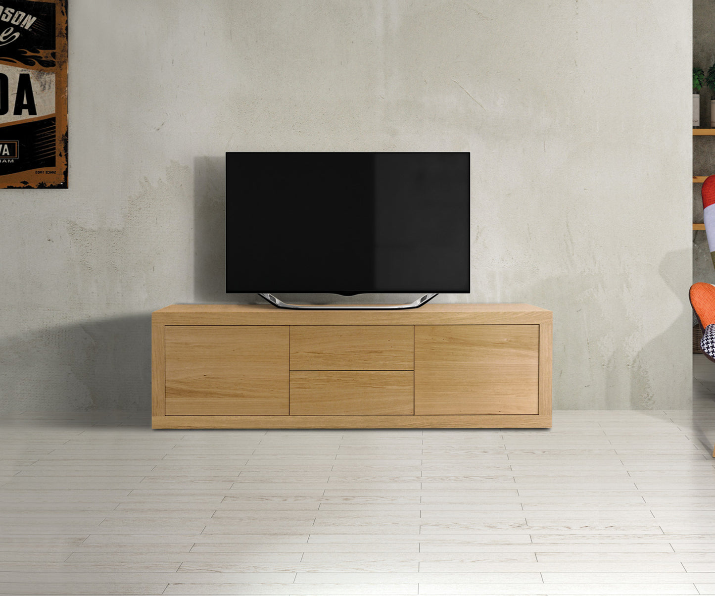 Edison - Porta tv in laminato rovere naturale