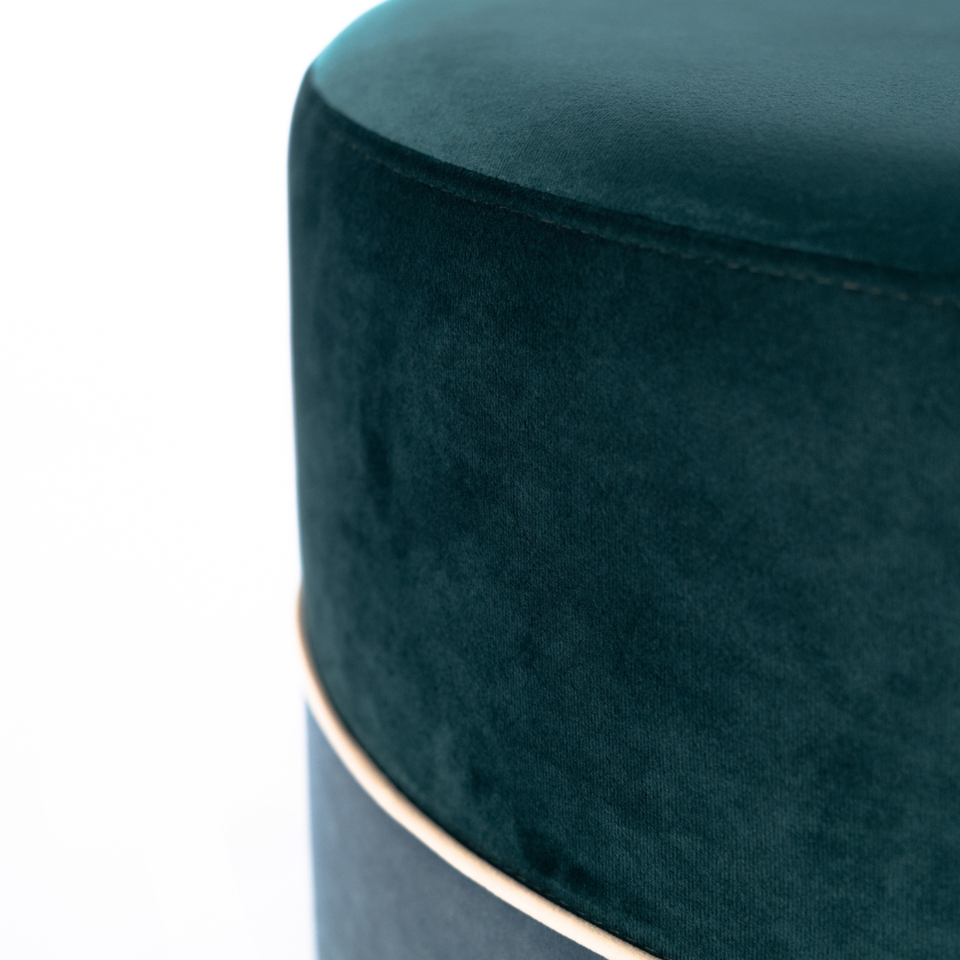 Olivia Big - Pouf bicolore in velluto imbottito