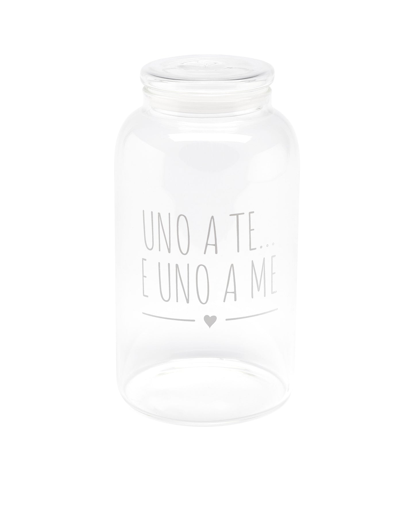 Barattolo in vetro borosilicato - "Uno a te, uno a me"